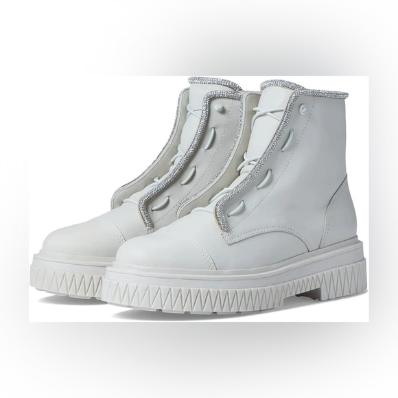 SCHUTZ Shoes - Schutz Amirah Boots white Rhinestone Detail in Pearl NEW